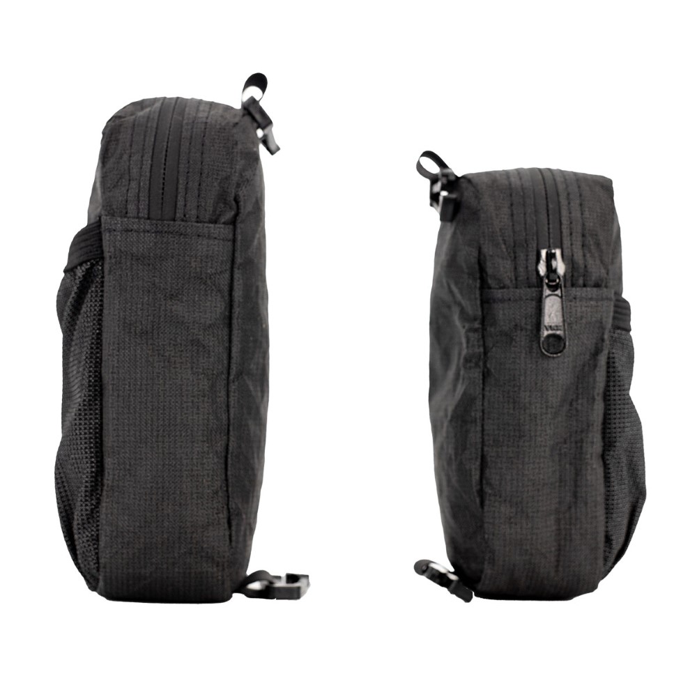 ULTRA Shoulder Strap Pocket image showing size comparison between large and regular. This is a side view