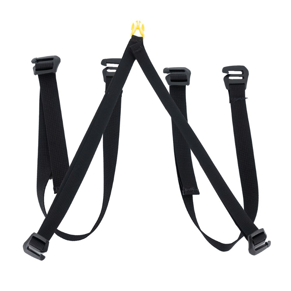 A "Both" kit including a top Y-strap with yellow buckle and a set of bottom straps.