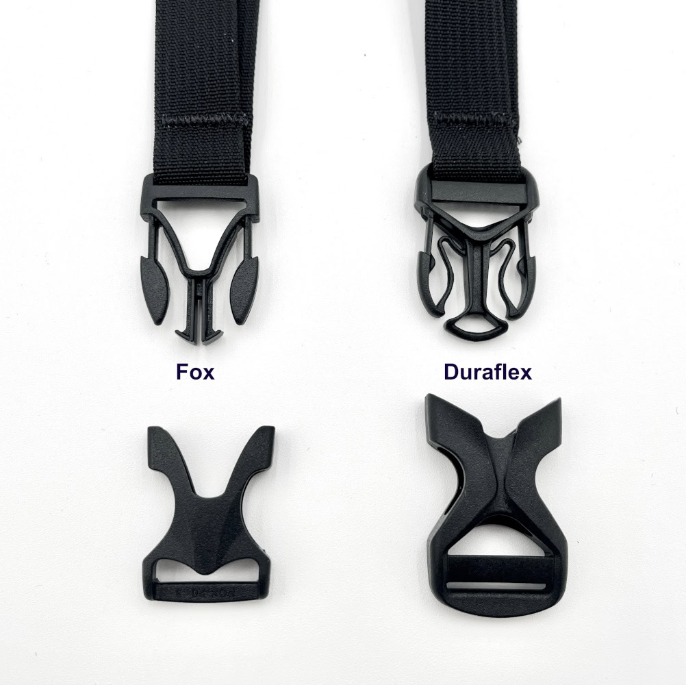 Difference between Fox and Duraflex Buckles